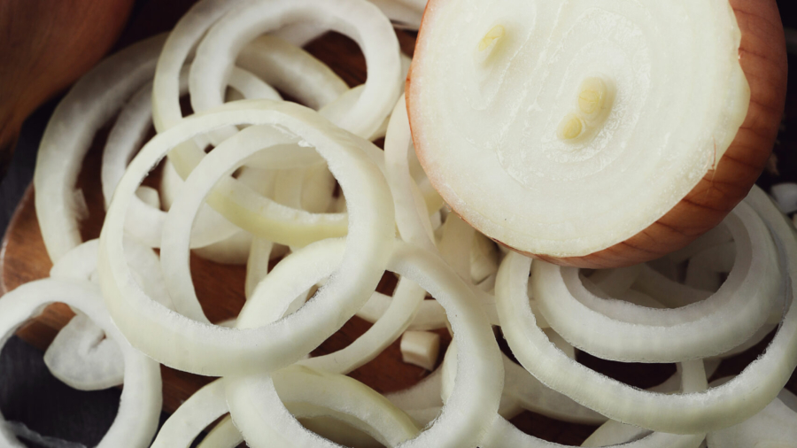 Food ingredient. Onion on the table